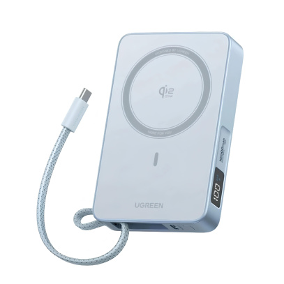 Внешний аккумулятор UGREEN 10000mAh PB773 MagFlow 25W Qi2.2 (65958B) Starlight Blue, Голубой