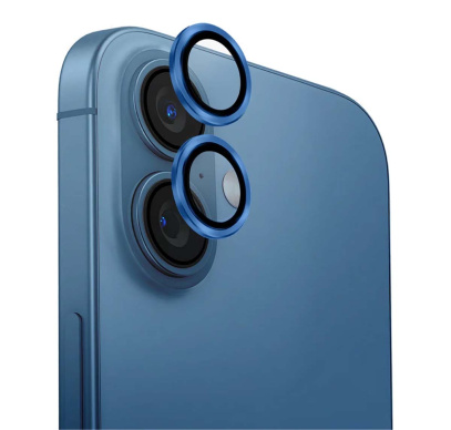 Защитное стекло для камеры iPhone 16/16 Plus UNIQ OPTIX Camera Lens AluGuard Pearl (IP6.1-6.7(2024)-ALENSPBLU) Синий