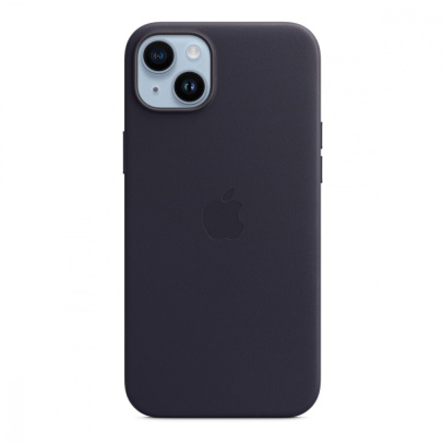 Чехол для Apple iPhone 14 Plus с MagSafe Leather Case «Ink» Синий