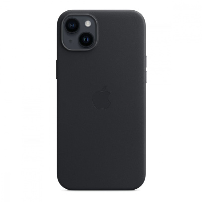 Чехол для Apple iPhone 14 Plus Leather Case MagSafe «Midnight» Чёрный
