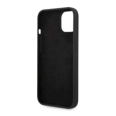 Чехол Guess для iPhone 14 Plus Liquid silicone Gold metal logo Hard (GUHCP14MSLSMK) Чёрный