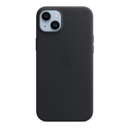 Чехол для Apple iPhone 14 Plus Leather Case MagSafe «Midnight» Чёрный