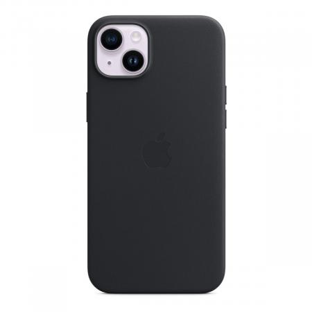Чехол для Apple iPhone 14 Plus Leather Case MagSafe «Midnight» Чёрный