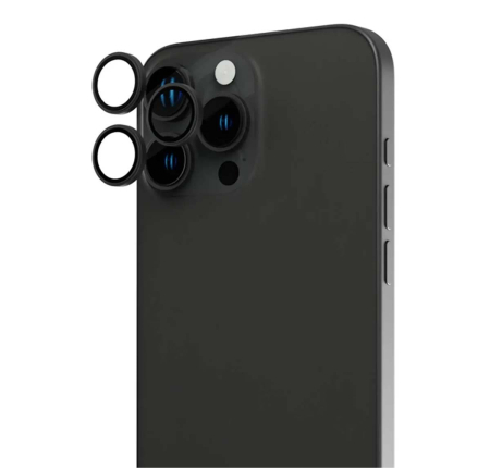 Защитное стекло для камеры iPhone 15 Pro BLUEO Original metal frame Чёрный