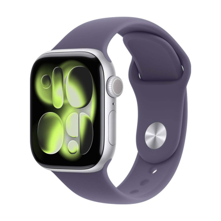 Apple Watch Series 11, 46 мм корпус из алюминия цвета «Silver», ремешок Sport Band размера S/M цвета «Purple Fog»