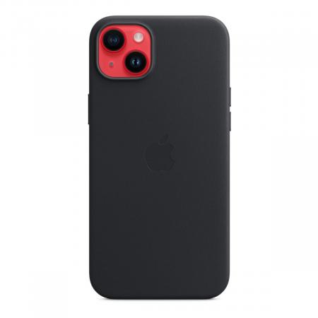 Чехол для Apple iPhone 14 Plus Leather Case MagSafe «Midnight» Чёрный