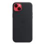 Чехол для Apple iPhone 14 Plus Leather Case MagSafe «Midnight» Чёрный