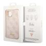 Чехол Guess для iPhone 14 Plus CG Mobile PU 4G Script metal logo Hard (GUHCP14MHG4SHP) Розовый