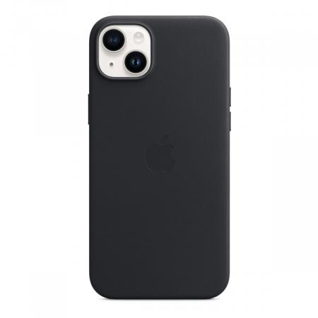 Чехол для Apple iPhone 14 Plus Leather Case MagSafe «Midnight» Чёрный