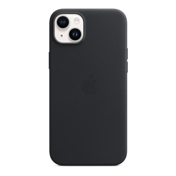 Чехол для Apple iPhone 14 Plus Leather Case MagSafe «Midnight» Чёрный