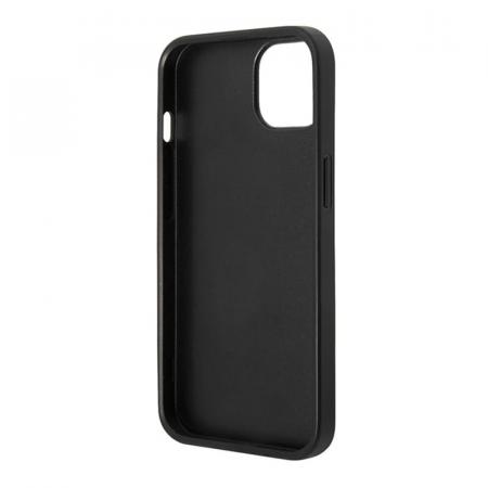 Чехол Guess для iPhone 14 Plus PU Saffiano Double cardslot Metal triangle logo Hard (GUHCP14MPSATPK) Чёрный