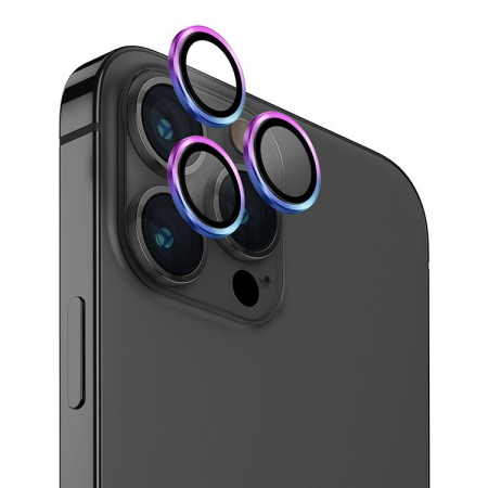 Защитное стекло для камеры iPhone 15 Pro Max BLUEO Original metal frame Colorfull Градиент