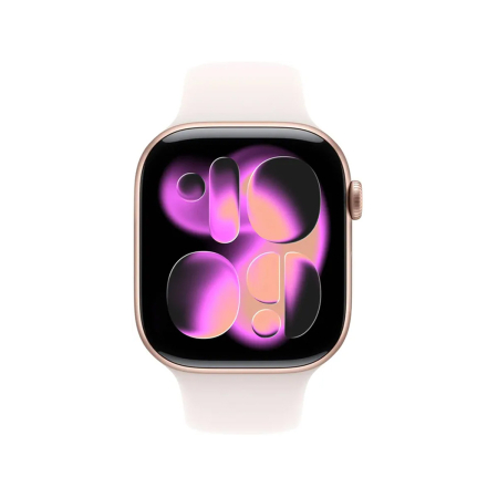Apple Watch Series 11, 42 мм корпус из алюминия цвета «Rose Gold», ремешок Sport Band размера M/L цвета «Light Blush»
