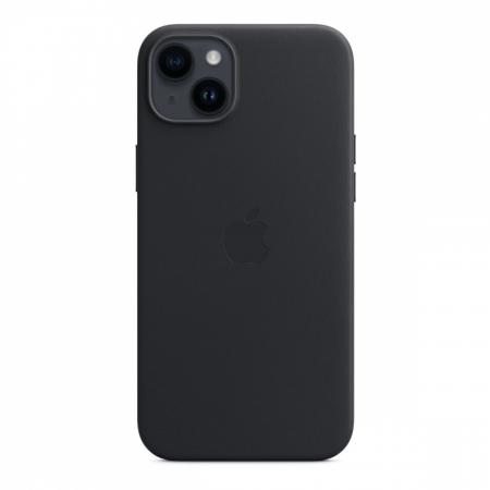 Чехол для Apple iPhone 14 Plus Leather Case MagSafe «Midnight» Чёрный