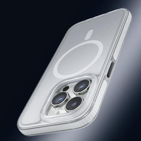 Чехол hoco. DROP PROOF Magnetic Smartphone Case для Apple iPhone 15 Pro Max Прозрачный белый