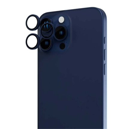 Защитное стекло для камеры iPhone 15 Pro BLUEO Original metal frame Синий