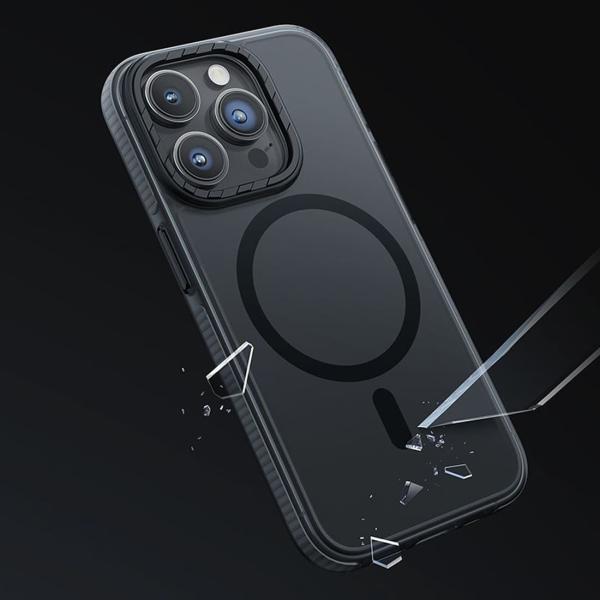 Чехол hoco. DROP PROOF Magnetic Smartphone Case для Apple iPhone 15 Pro Прозрачный черный